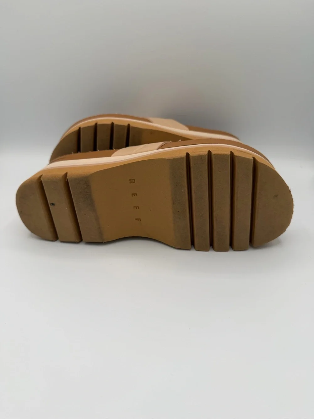 Reef Women's Platform Thong Sandals in Beige and Tan